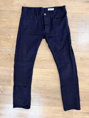 Gustin #123 Cone Navy Black Plant Dye Indigo Button Fly 5-Pocket USA 36 x 32